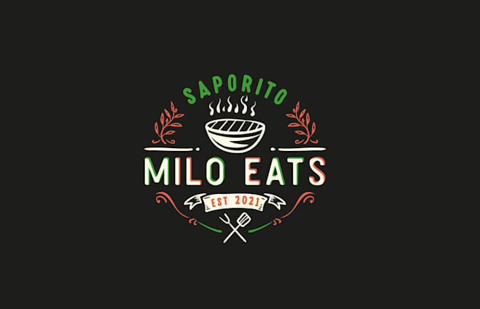 design italian themed bbq logo