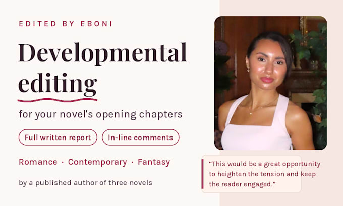 provide a developmental critique of your novel