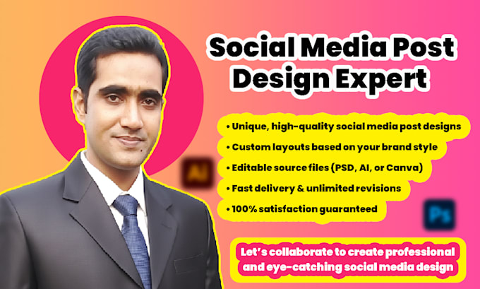 Design professional and eye catching social media posts for your brand ...