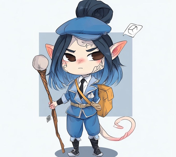 draw a cute full body chibi art for you