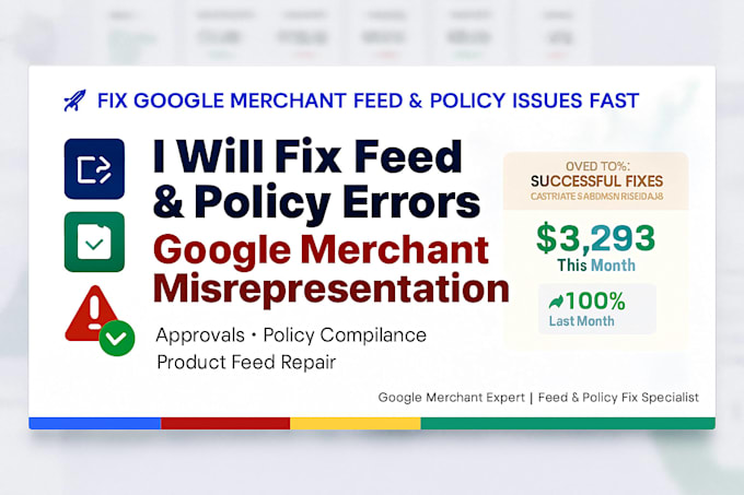 fix feed and policy issues, google merchant product feed error misrepresentation