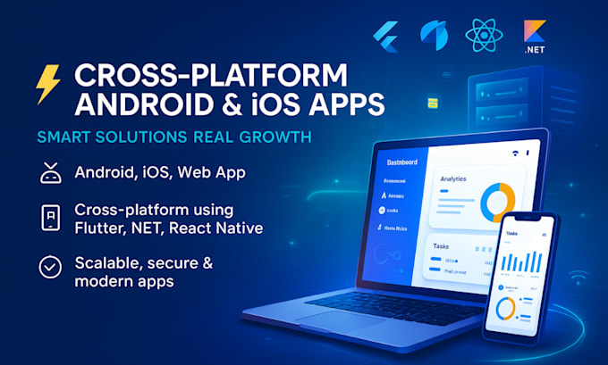 we build android and ios mobile apps with flutter react native net maui