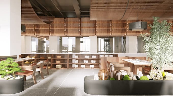 Renovate 3d restaurant, bar interior,cafe design, commercial retail ...