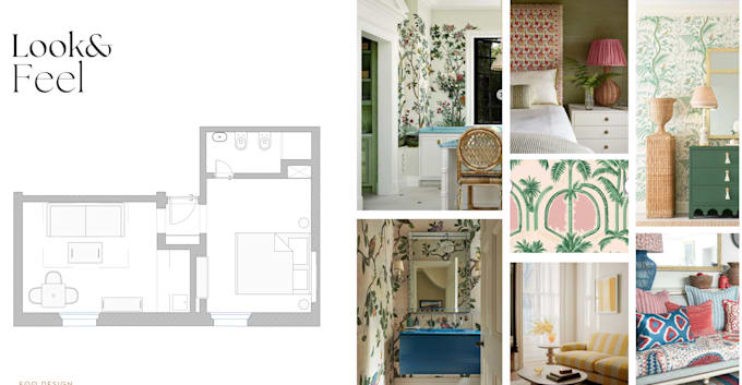 create a basic floor plan and a visual collage to help you envision your space