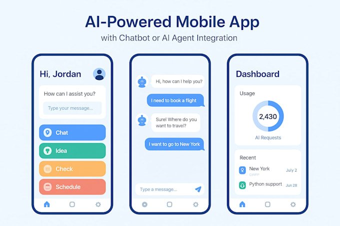 Develop ai powered mobile app with chatbot or ai agent integration by ...