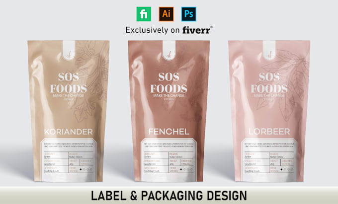 do product packaging design, pouch design and bag design