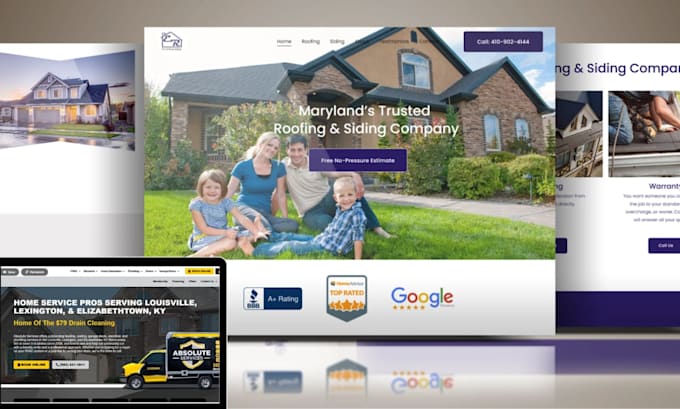 Design and develop high converting hvac, roofing, plumbing and ...