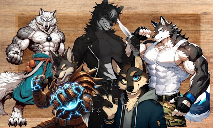 Draw furry art fursona rig live2d vtuber model by Silas_vic | Fiverr