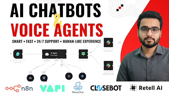 build ai chatbot, voice agent with closebot, n8n, vapi ai ,manychat