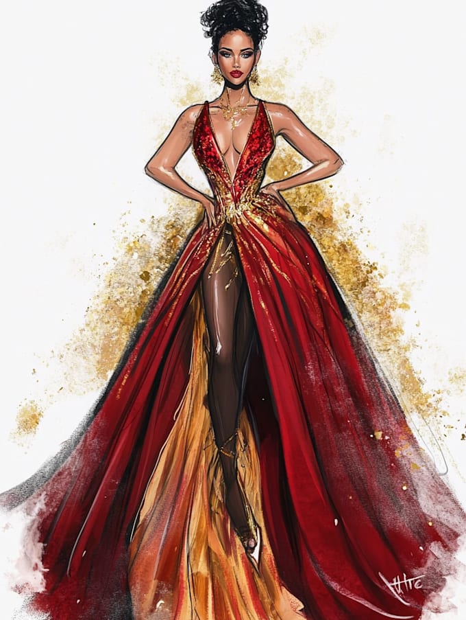 create custom fashion illustrations and croquis for you