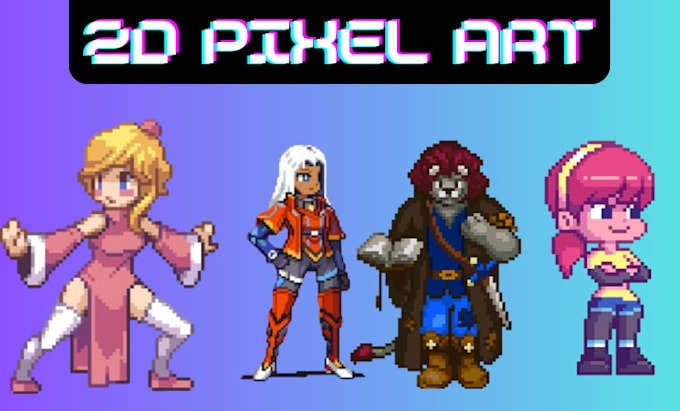 Create 2d pixel art character sprite sheet pixel art prop art game ...