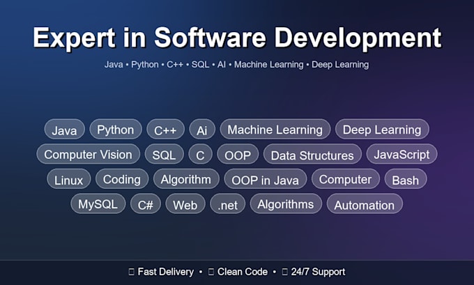 do java python c cpp sql database web programming projects