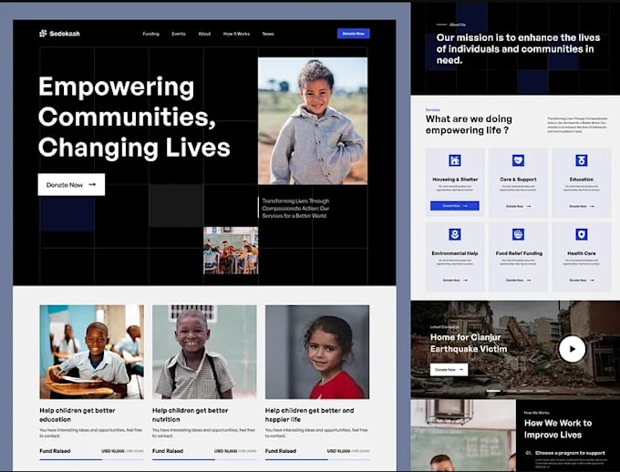 create ngo charity website nonprofit donation website