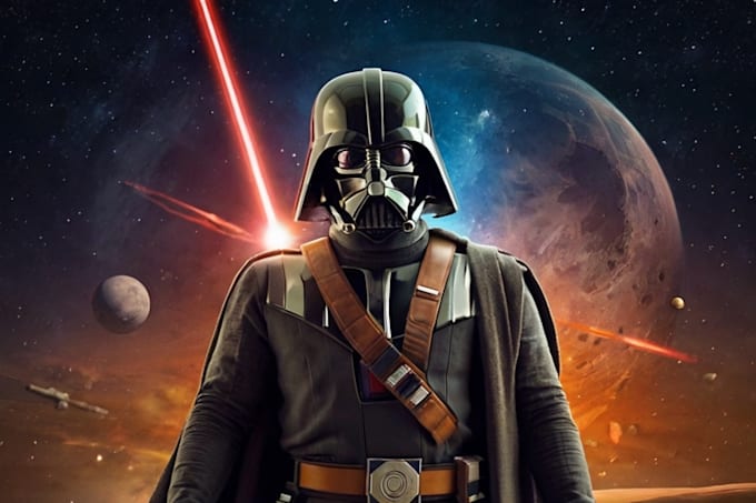 create cool artwork on the universe star wars