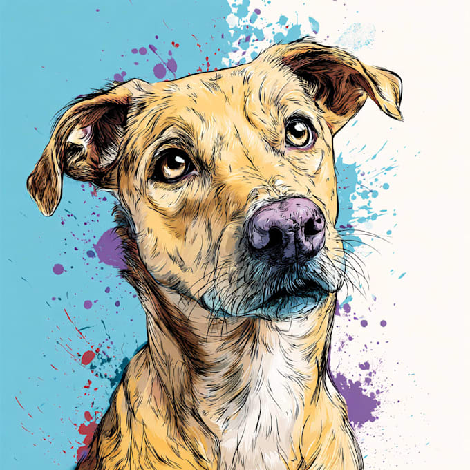 draw a stylish pet sketch in same day