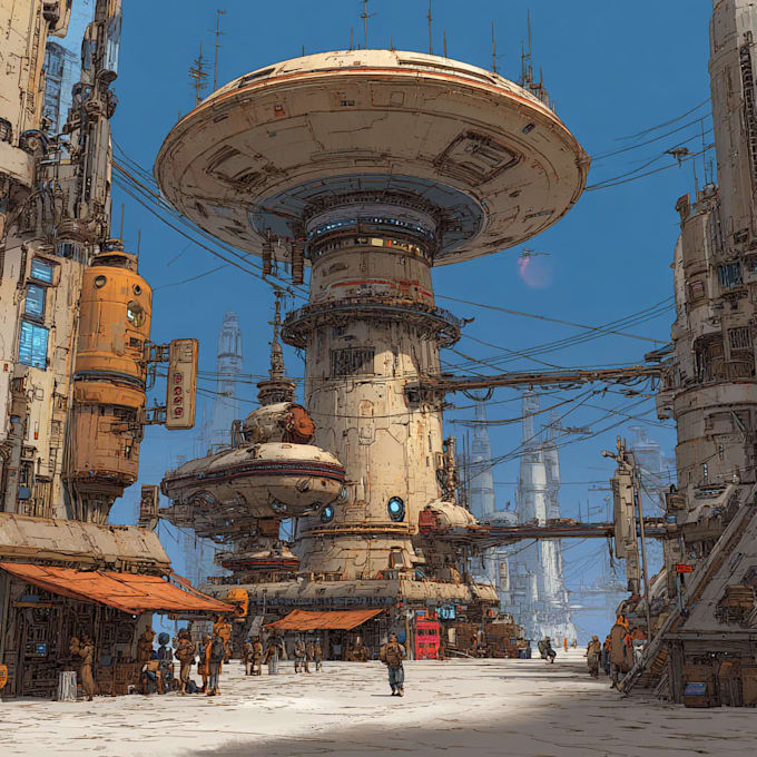 create stunning cyberpunk city art