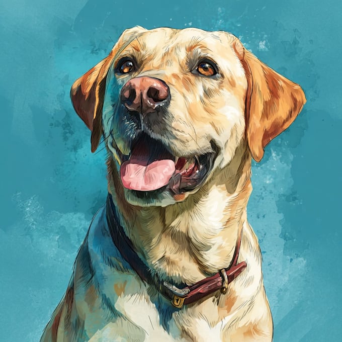 draw your pet into vector art cartoon