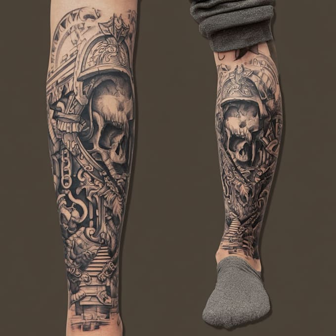 draw a full sleeve tattoo design for you