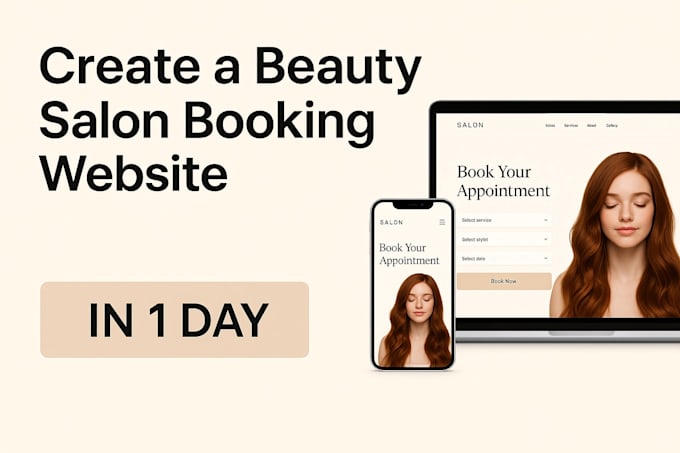 create a beauty salon booking website in 1 day