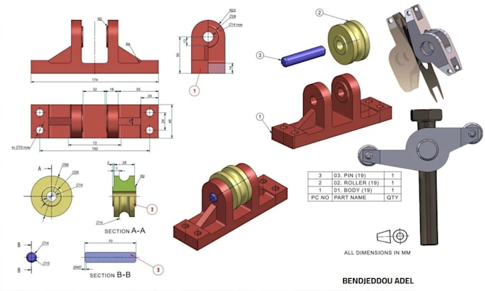 3d mechanical part 3d cad design industrial product design hardsurface ...