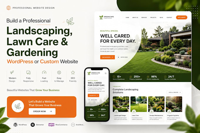 build a professional lawn care and landscaping website that generates local lead