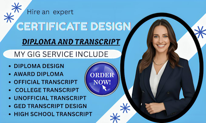 design professional transcripts academic records school documents and diploma