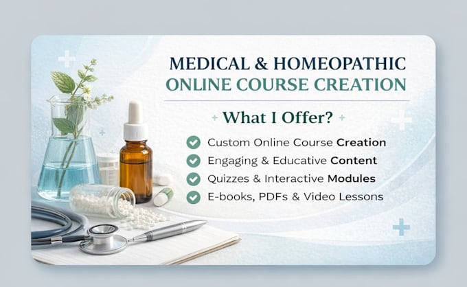 provide online course creation for medical and homeopathy