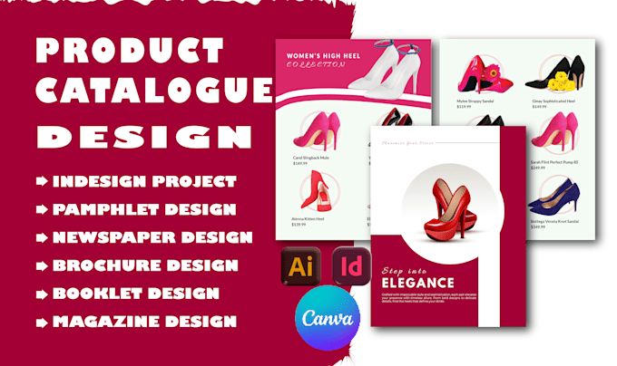 design product catalogue, indesign project, canva brochure, booklet white paper