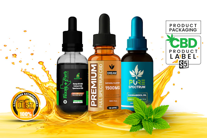 do label design, product label design, cbd, hemp oil label