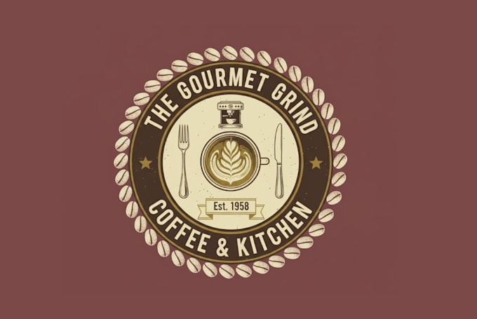 create vintage badge logo design for cafe or restaurant