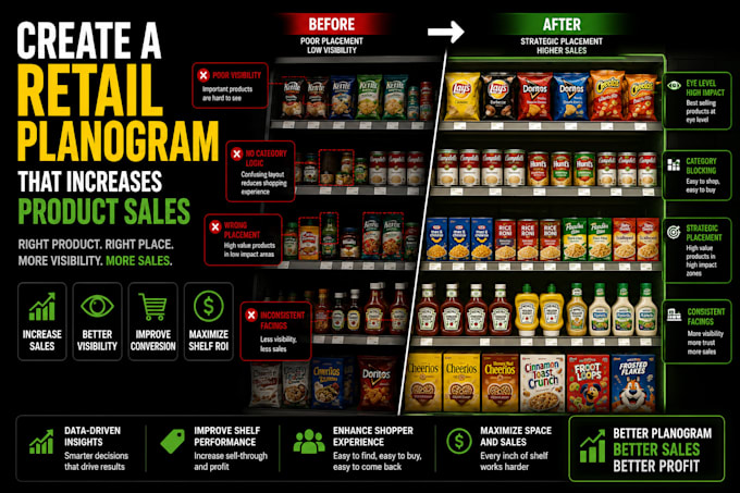 create a retail planogram to improve shelf sales