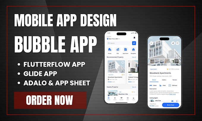 Develop glide, adalo, bubble website, flutterflow apps appsheet with no ...