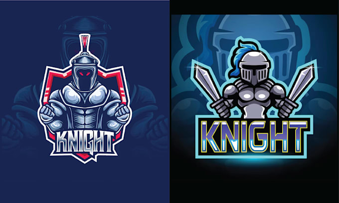 do professional knight mascot esport gaming logo