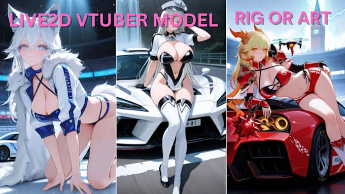 make a professional anime vtuber live2d model art ready for rigging