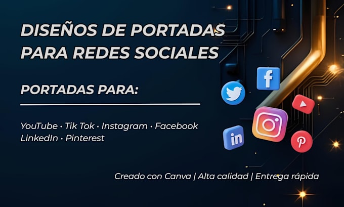 diseñare portadas modernas y atractivas para cualquier red social