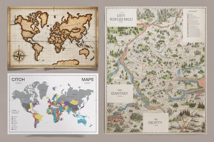 create world maps, city maps, fantasy maps, vector maps project