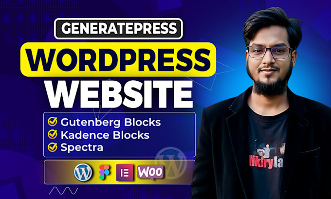 build wordpress website by generatepress gutenberg kadence blocks and spectra