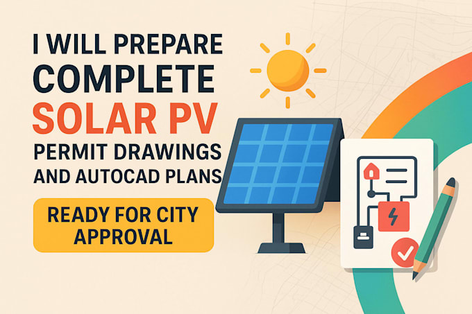 Prepare complete solar pv permit drawings and autocad plans ready for ...