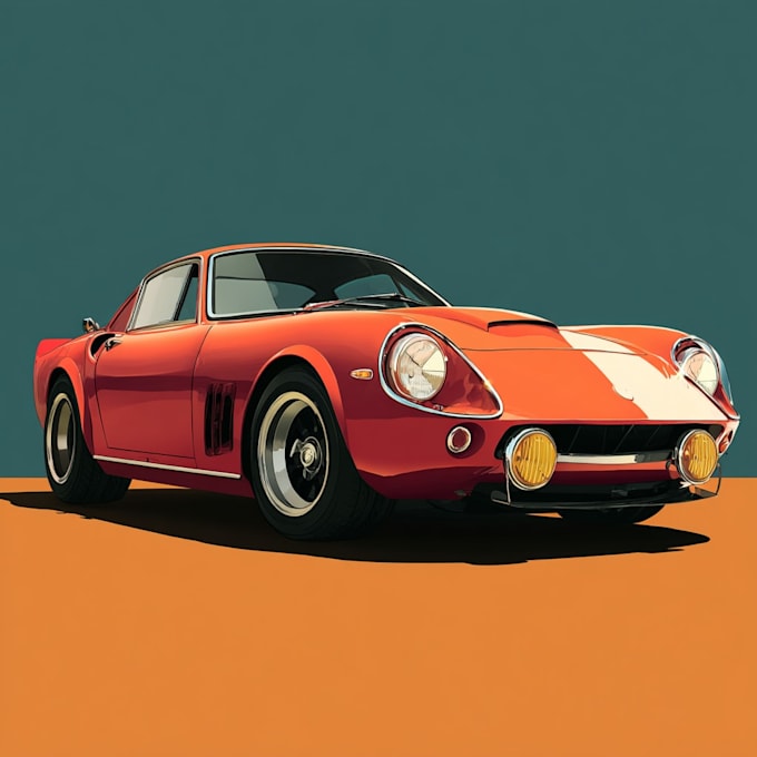 draw your favorite car into a cartoon portrait