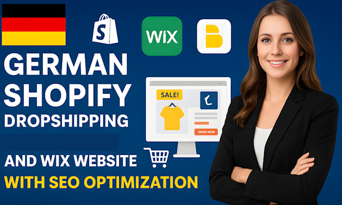 build german shopify dropshipping store or wix website with SEO optimization
