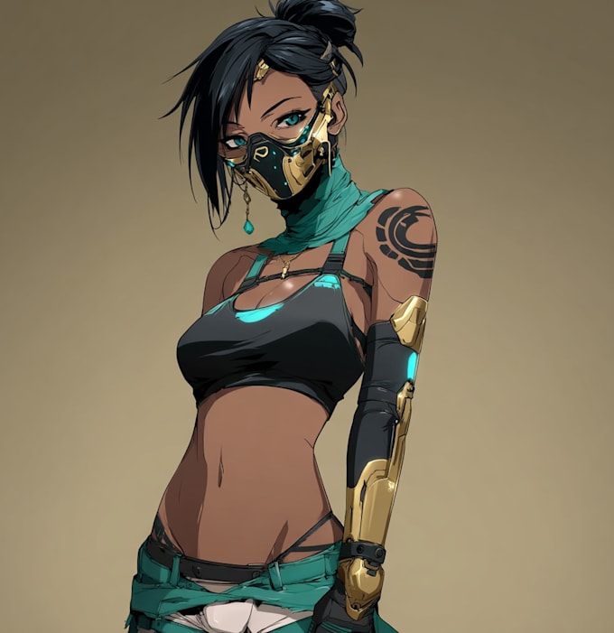create cyberpunk anime style illustration for you