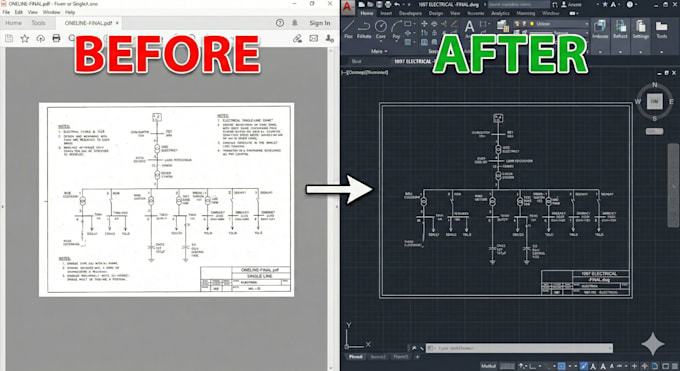 convert PDF to fully editable autocad dwg with accuracy