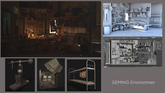 design 3d environment , and texture, 3d modeling