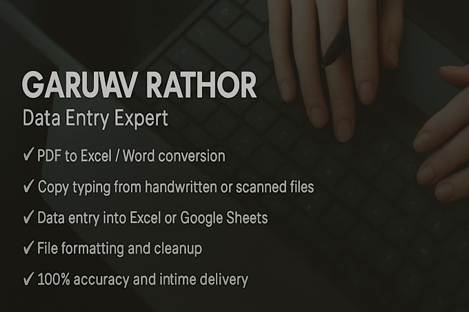 Do urgent data entry and pdf to excel in 24 hours by Gaurav_excel63 ...