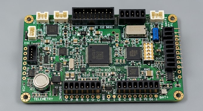 create pcb board for flight controller, drones, schematic and firmware