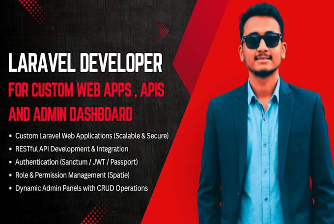develop custom laravel web apps, rest apis, and admin dashboards
