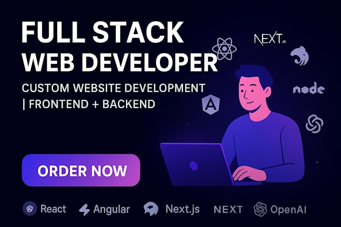do website development as full stack web developer, frontend backend