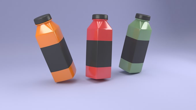 create a professional and 3d bottle mockup for your product