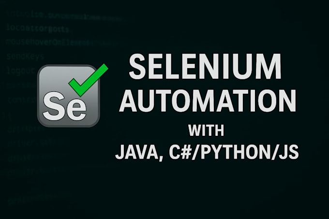 automate your web application using selenium in java, python, c sharp or js