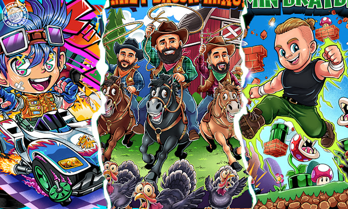 do graphic t shirt design in cartoon illustration for clothing